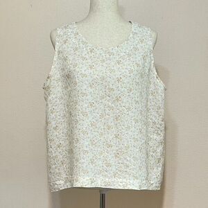 **SOLD**ESKANDAR 100% Linen Top Blouse Floral Lagenlook Size 2 (US 14/16)